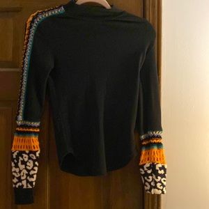 Xs free people thermal with sweater details on the side